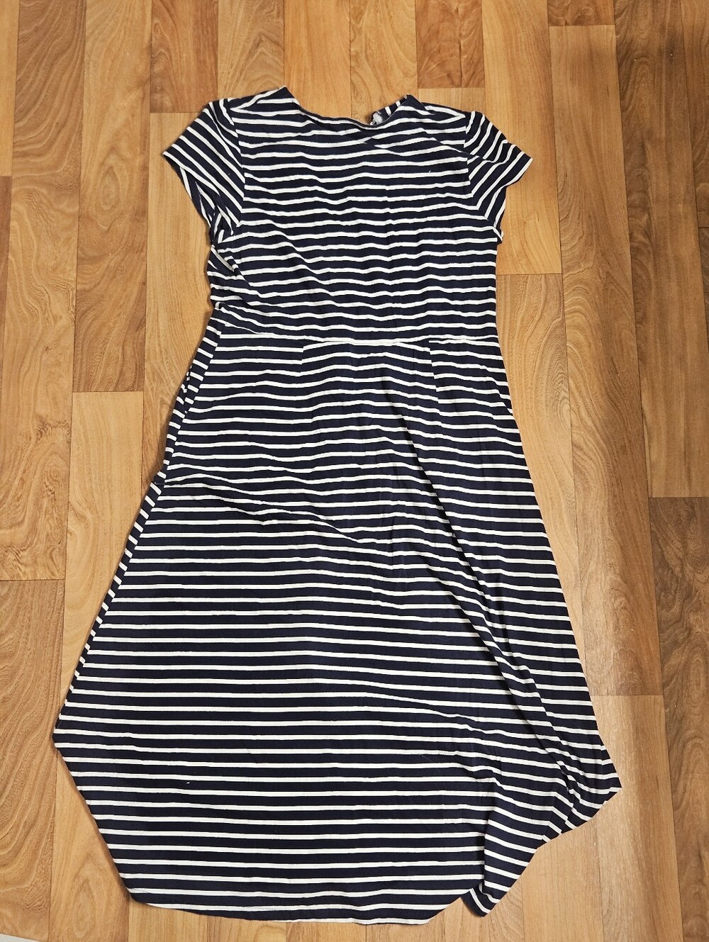 Boden Navy and White Flowy Striped Button-Front Midi Dress With Pockets - Picture 4 of 4